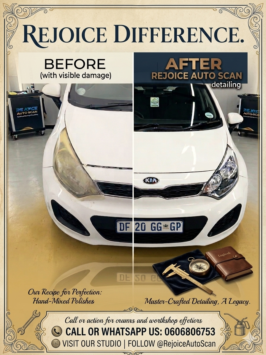 Before and after detailing — Kia Rio